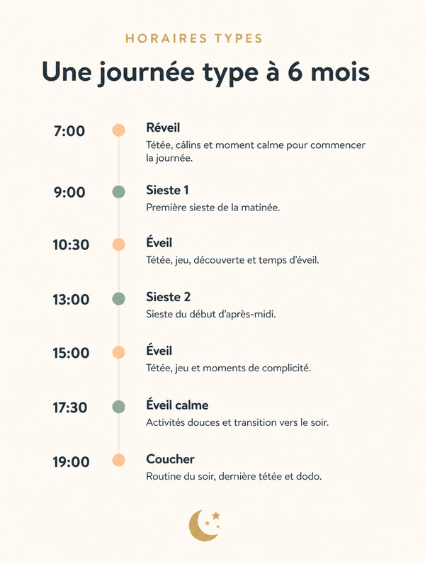 Page du guide : une journée type à 6 mois